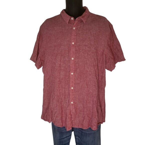 American Rag Button Up Shirt Men Sz XXL‎ WPL8046 Red Short Sleeve Everyday - Picture 1 of 6